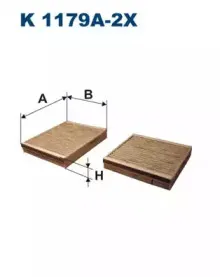 K1179A-2x FILTRON Фильтр, воздух во внутренном пространстве