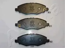 50-02-225 ASHIKA Комплект тормозных колодок, дисковый тормоз