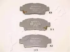 50-02-281 ASHIKA Комплект тормозных колодок, дисковый тормоз