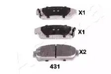 50-04-431 ASHIKA Комплект тормозных колодок, дисковый тормоз