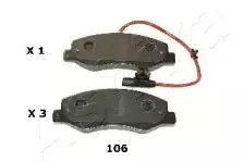 51-01-106 ASHIKA Комплект тормозных колодок, дисковый тормоз