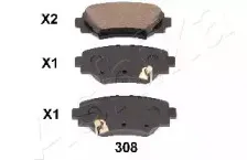 51-03-308 ASHIKA Комплект тормозных колодок, дисковый тормоз