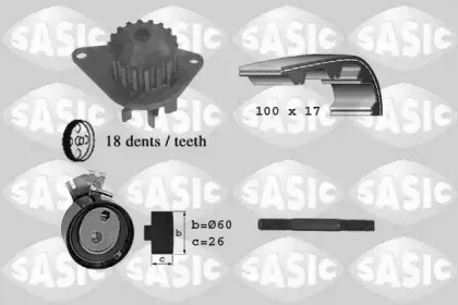 3900002 SASIC Водяной насос + комплект зубчатого ремня