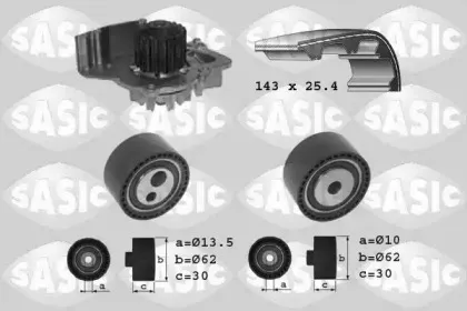 3900026 SASIC Водяной насос + комплект зубчатого ремня