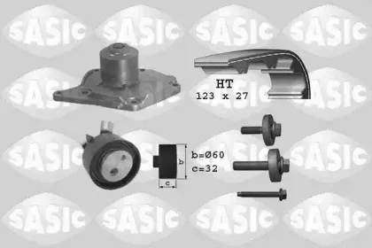 3904003 SASIC Водяной насос + комплект зубчатого ремня