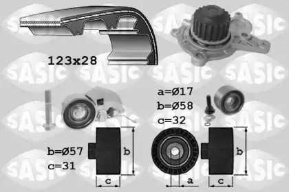 3906039 SASIC Водяной насос + комплект зубчатого ремня