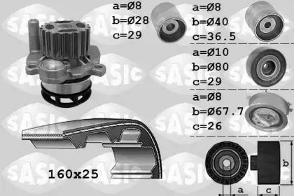 3906079 SASIC Водяной насос + комплект зубчатого ремня