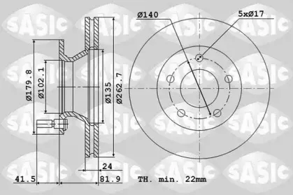 6106097 SASIC Тормозной диск