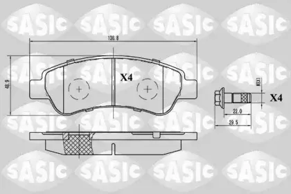 6210025 SASIC Комплект тормозных колодок, дисковый тормоз