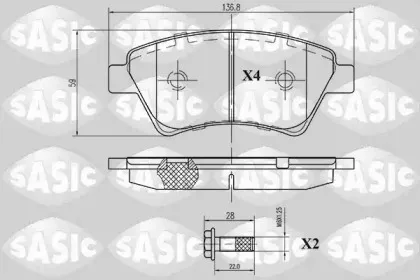 6214006 SASIC Комплект тормозных колодок, дисковый тормоз