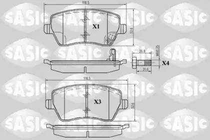 6214011 SASIC Комплект тормозных колодок, дисковый тормоз