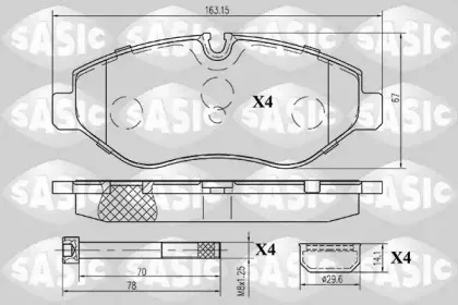 6216022 SASIC Комплект тормозных колодок, дисковый тормоз