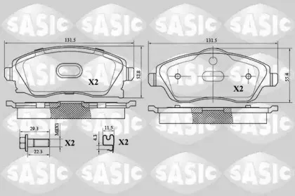6216024 SASIC Комплект тормозных колодок, дисковый тормоз