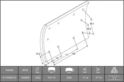 1990818100016476 BERAL Комплект тормозных башмаков, барабанные тормоза