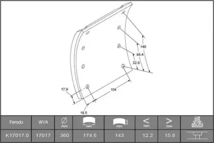 1701716006016498 BERAL Комплект тормозных башмаков, барабанные тормоза