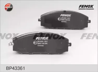 BP43361 FENOX Комплект тормозных колодок, дисковый тормоз