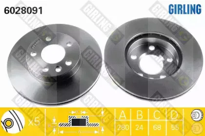 6028091 GIRLING Тормозной диск