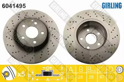 6041495 GIRLING Тормозной диск