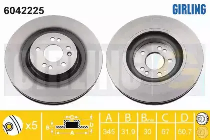 6042225 GIRLING Тормозной диск