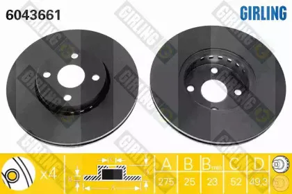 6043661 GIRLING Тормозной диск