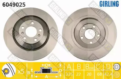 6049025 GIRLING Тормозной диск