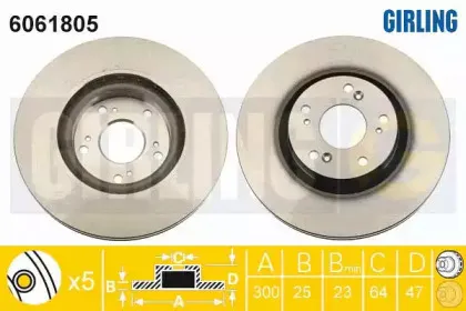 6061805 GIRLING Тормозной диск
