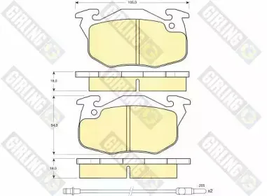6103273 GIRLING Комплект тормозных колодок, дисковый тормоз