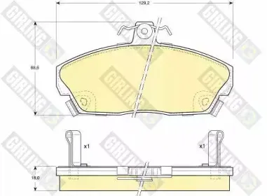 6104961 GIRLING Комплект тормозных колодок, дисковый тормоз