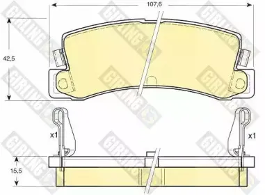 6107309 GIRLING Комплект тормозных колодок, дисковый тормоз