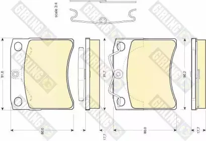 6107911 GIRLING Комплект тормозных колодок, дисковый тормоз
