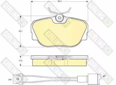 6108201 GIRLING Комплект тормозных колодок, дисковый тормоз