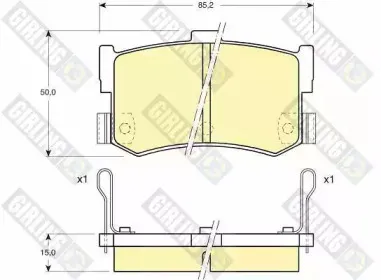 6109949 GIRLING Комплект тормозных колодок, дисковый тормоз