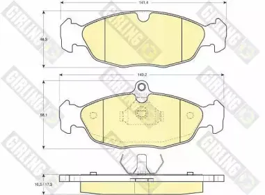 6110402 GIRLING Комплект тормозных колодок, дисковый тормоз