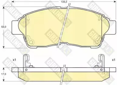 6111439 GIRLING Комплект тормозных колодок, дисковый тормоз