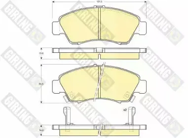 6111649 GIRLING Комплект тормозных колодок, дисковый тормоз