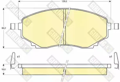 6111779 GIRLING Комплект тормозных колодок, дисковый тормоз
