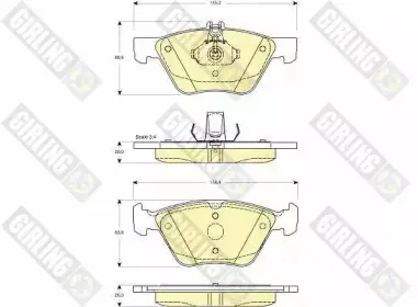 6112152 GIRLING Комплект тормозных колодок, дисковый тормоз