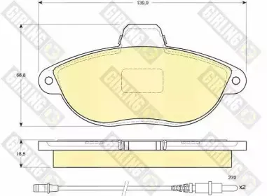 6112163 GIRLING Комплект тормозных колодок, дисковый тормоз