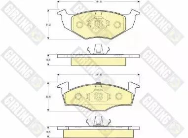 6112182 GIRLING Комплект тормозных колодок, дисковый тормоз