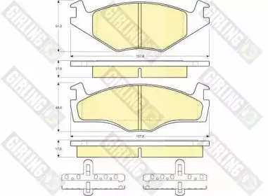 6112195 GIRLING Комплект тормозных колодок, дисковый тормоз