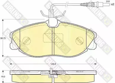 6112591 GIRLING Комплект тормозных колодок, дисковый тормоз