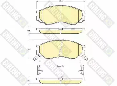6112869 GIRLING Комплект тормозных колодок, дисковый тормоз