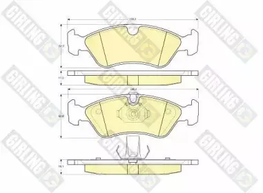 6113002 GIRLING Комплект тормозных колодок, дисковый тормоз
