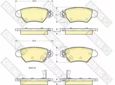 6113524 GIRLING Комплект тормозных колодок, дисковый тормоз