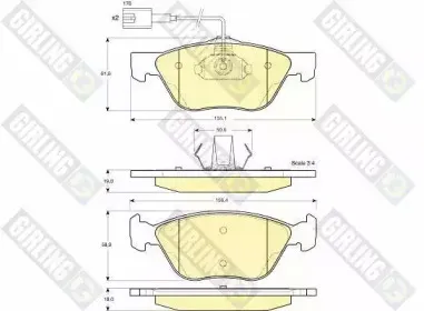 6113622 GIRLING Комплект тормозных колодок, дисковый тормоз