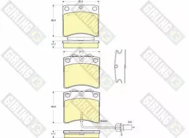 6113681 GIRLING Комплект тормозных колодок, дисковый тормоз