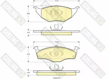 6113752 GIRLING Комплект тормозных колодок, дисковый тормоз