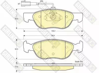 6113872 GIRLING Комплект тормозных колодок, дисковый тормоз