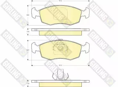 6114432 GIRLING Комплект тормозных колодок, дисковый тормоз