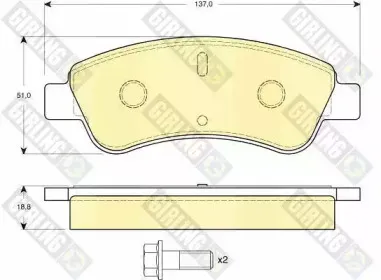6114634 GIRLING Комплект тормозных колодок, дисковый тормоз